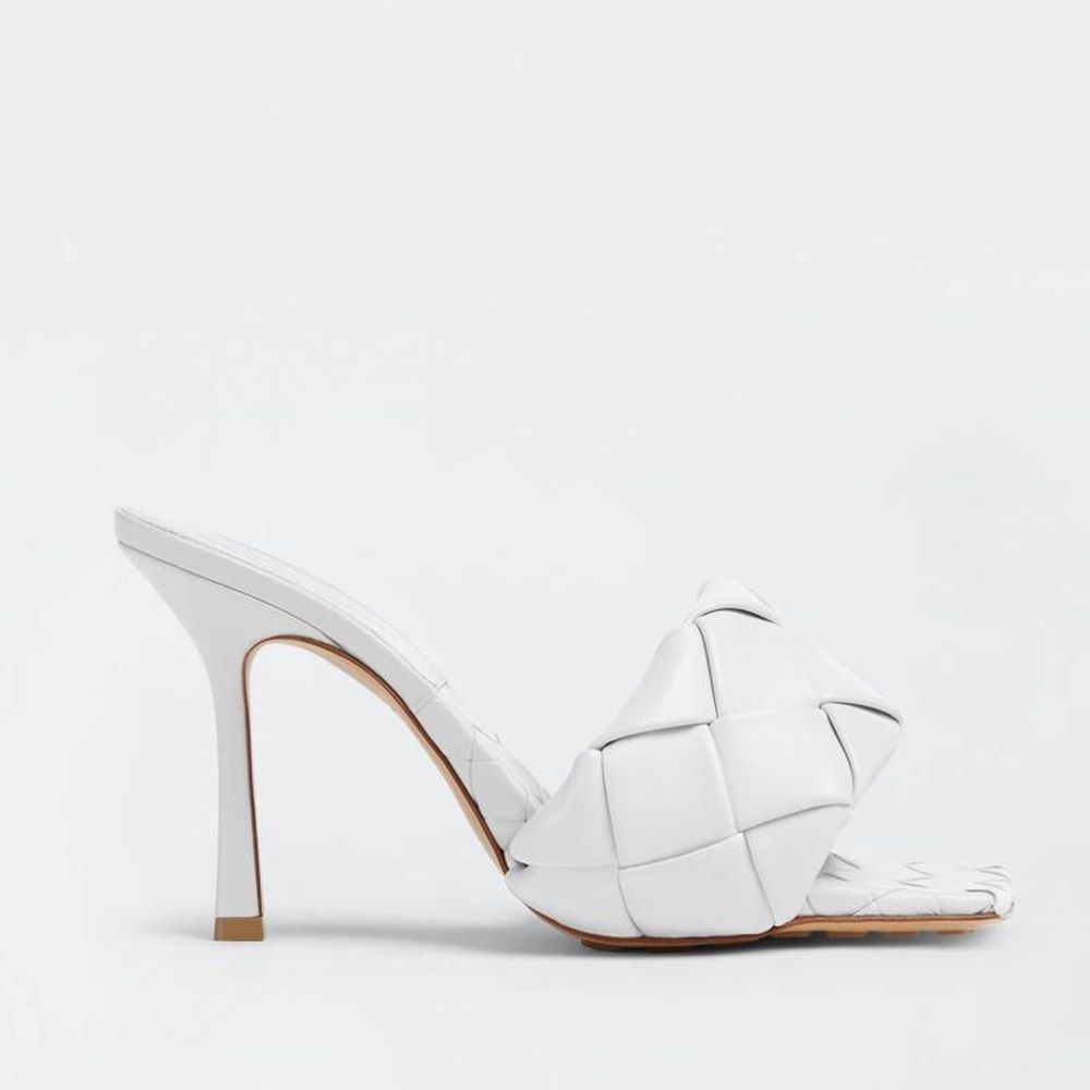 White Bottega lido heel